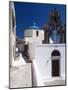 Church and Souvenir Shop at Santorini, Cyclades, Greek Islands, Greece, Europe-Sakis Papadopoulos-Mounted Photographic Print