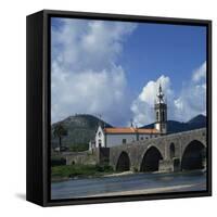 Church and the Medieval Ponte De Lima, Minho, Portugal, Europe-Christopher Rennie-Framed Stretched Canvas