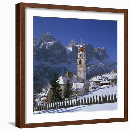 Church and Village of Colfosco, South Tirol, Trentino Alto Adige, Italy-null-Framed Photographic Print