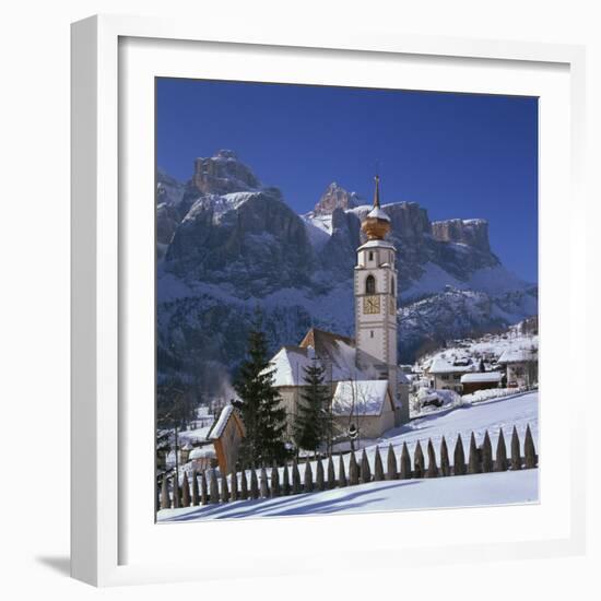 Church and Village of Colfosco, South Tirol, Trentino Alto Adige, Italy-null-Framed Photographic Print