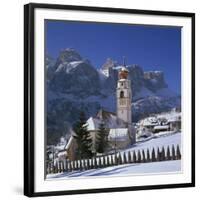 Church and Village of Colfosco, South Tirol, Trentino Alto Adige, Italy-null-Framed Photographic Print