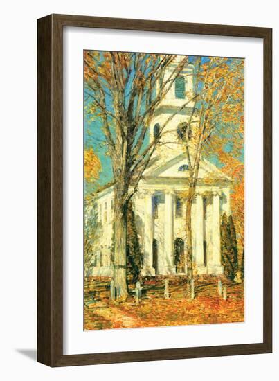 Church At Old Lyme, Connecticut-Childe Hassam-Framed Art Print