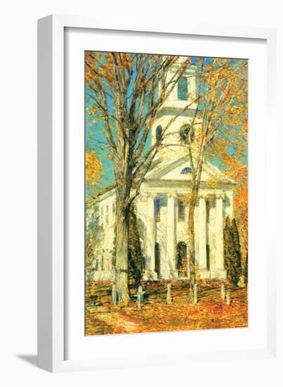 Church At Old Lyme, Connecticut-Childe Hassam-Framed Art Print