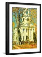 Church At Old Lyme, Connecticut-Childe Hassam-Framed Art Print