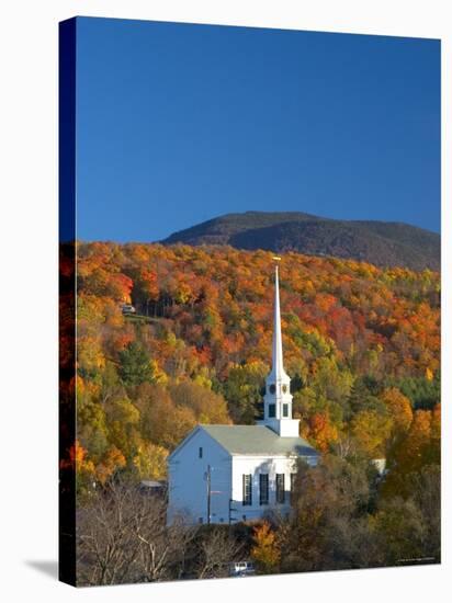 Church at Stowe, Vermont, New England, USA-Demetrio Carrasco-Stretched Canvas