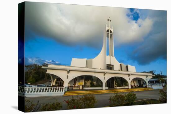 Church at Sunset on Saipan, Northern Marianas, Central Pacific, Pacific-Michael Runkel-Stretched Canvas