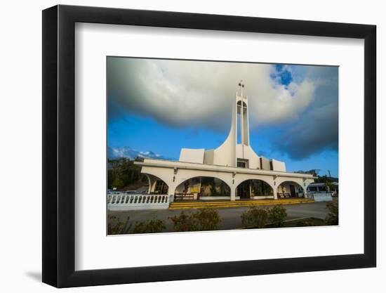 Church at Sunset on Saipan, Northern Marianas, Central Pacific, Pacific-Michael Runkel-Framed Photographic Print