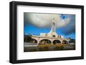 Church at Sunset on Saipan, Northern Marianas, Central Pacific, Pacific-Michael Runkel-Framed Photographic Print