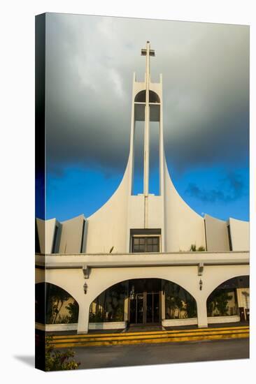 Church at Sunset, Saipan, Northern Marianas, Central Pacific, Pacific-Michael Runkel-Stretched Canvas