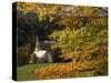 Church at Waits River, During Autumn, Vermont, New England, USA-null-Stretched Canvas