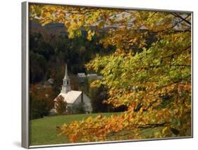 Church at Waits River, During Autumn, Vermont, New England, USA-null-Framed Photographic Print