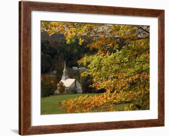 Church at Waits River, During Autumn, Vermont, New England, USA-null-Framed Photographic Print