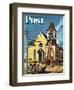 "Church Belfry Repair," Saturday Evening Post Cover, April 20, 1946-E. Melbourne Brindle-Framed Giclee Print