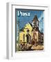 "Church Belfry Repair," Saturday Evening Post Cover, April 20, 1946-E. Melbourne Brindle-Framed Giclee Print