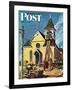 "Church Belfry Repair," Saturday Evening Post Cover, April 20, 1946-E. Melbourne Brindle-Framed Giclee Print