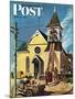 "Church Belfry Repair," Saturday Evening Post Cover, April 20, 1946-E. Melbourne Brindle-Mounted Giclee Print