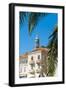 Church Bell Tower in Hvar Town Centre, Hvar Island, Dalmatian Coast, Croatia, Europe-Matthew Williams-Ellis-Framed Photographic Print