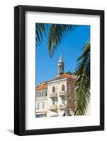 Church Bell Tower in Hvar Town Centre, Hvar Island, Dalmatian Coast, Croatia, Europe-Matthew Williams-Ellis-Framed Photographic Print