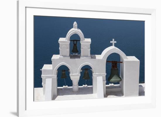 Church Bells, Oia, Santorini, Cyclades, Greek Islands, Greece-Rolf Richardson-Framed Photographic Print