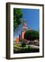 Church beside Plaza Garden-Danny Lehman-Framed Photographic Print