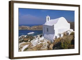 Church by Ormos Harbour, Ios Island, Cyclades, Greece-Gavin Hellier-Framed Photographic Print