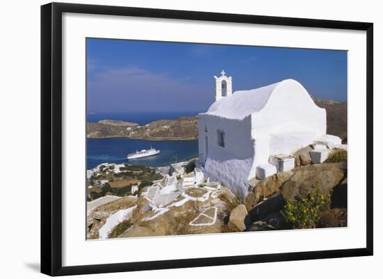 Church by Ormos Harbour, Ios Island, Cyclades, Greece-Gavin Hellier-Framed Photographic Print