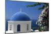 Church cupola of Oia, Santorini, Cyclades, Greece-null-Mounted Art Print