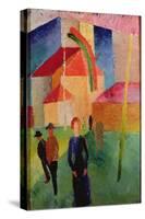 Church Decorated with Flags-Auguste Macke-Stretched Canvas