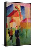 Church Decorated with Flags-Auguste Macke-Framed Stretched Canvas