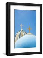 Church Domes in Firostefani, Santorini (Thira), Greece-Nadia Isakova-Framed Photographic Print