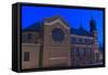 Church Facade at Night in Saint Paul-jrferrermn-Framed Stretched Canvas