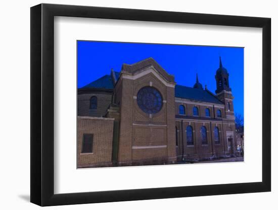 Church Facade at Night in Saint Paul-jrferrermn-Framed Photographic Print