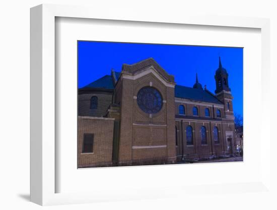 Church Facade at Night in Saint Paul-jrferrermn-Framed Photographic Print