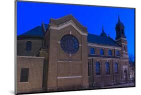 Church Facade at Night in Saint Paul-jrferrermn-Mounted Photographic Print