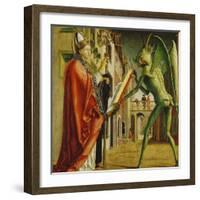 Church Father Altar. Right Outer Wing: St. Augustin and Satan-Michael Pacher-Framed Giclee Print