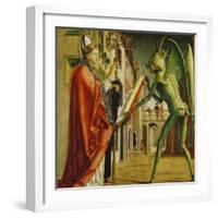 Church Father Altar. Right Outer Wing: St. Augustin and Satan-Michael Pacher-Framed Giclee Print