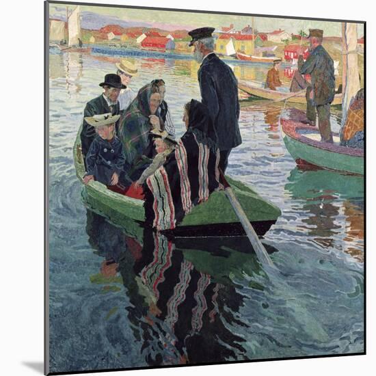 Church Goers in a Boat, 1909-Carl Wilhelm Wilhelmson-Mounted Giclee Print