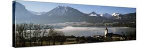 Church in a Village, Wolfgangsee, St. Wolfgang, Salzkammergut, Upper Austria, Austria-null-Stretched Canvas