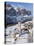 Church in Colfosco, Badia and Sella Massif Range, Dolomites, South Tirol, Italy-Gavin Hellier-Stretched Canvas