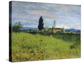 Church in Country-Silvestro Lega-Stretched Canvas