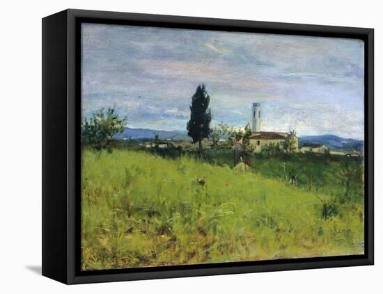 Church in Country-Silvestro Lega-Framed Stretched Canvas