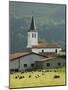 Church in Countryside Near Saint Jean Pied De Port, Basque Country, Aquitaine, France-Robert Harding-Mounted Photographic Print