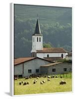 Church in Countryside Near Saint Jean Pied De Port, Basque Country, Aquitaine, France-Robert Harding-Framed Photographic Print