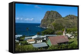 Church in Front of the Kahakuloa Head, Western Maui, Hawaii, United States of America, Pacific-Michael Runkel-Framed Stretched Canvas