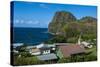 Church in Front of the Kahakuloa Head, Western Maui, Hawaii, United States of America, Pacific-Michael Runkel-Stretched Canvas