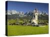 Church in Going, Wilder Kaiser (Wild Kaisr Mountain), Tyrol, Austria-Rainer Mirau-Stretched Canvas