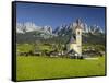 Church in Going, Wilder Kaiser (Wild Kaisr Mountain), Tyrol, Austria-Rainer Mirau-Framed Stretched Canvas