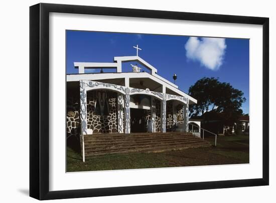 Church in Hanga Roa, Easter Island-null-Framed Giclee Print