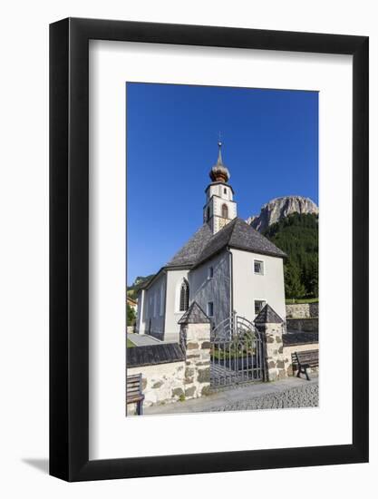 Church in Kolfuschg, Sas Ciampac Behind, Dolomites, South Tyrol, Italy, Europe-Gerhard Wild-Framed Photographic Print