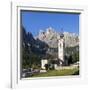 Church in Kolfuschg, Sella Behind, Dolomites, South Tyrol, Italy, Europe-Gerhard Wild-Framed Photographic Print